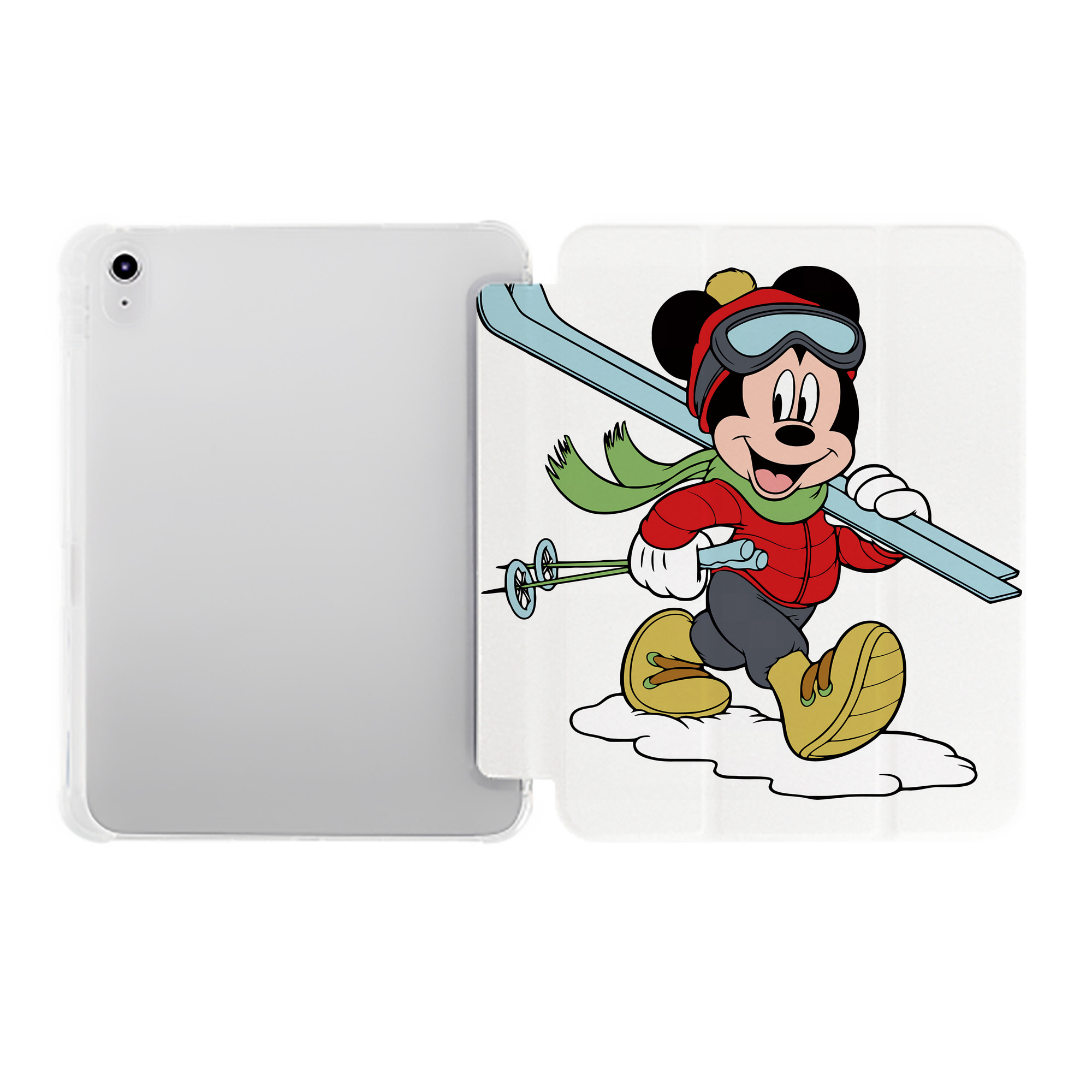 （画像用） ミッキーマウス Mickey Mouse IPad ケース ペン収納付き 三つ折りスタンド PUレザー×シリコン 対応機種9.5/10.5/10.9インチ